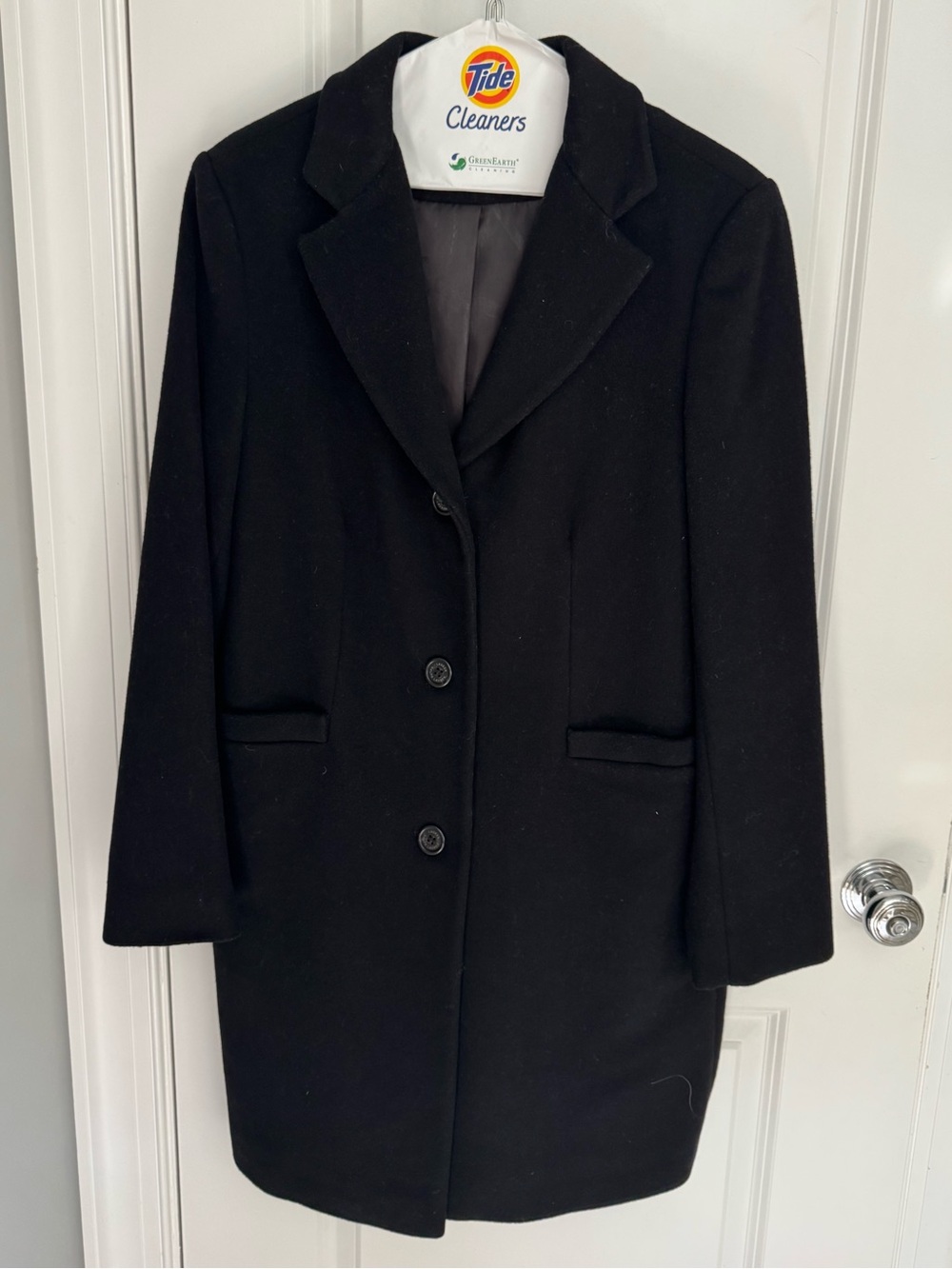 Lauren Ralph Lauren Black Wool Single-Breasted Pea Coat